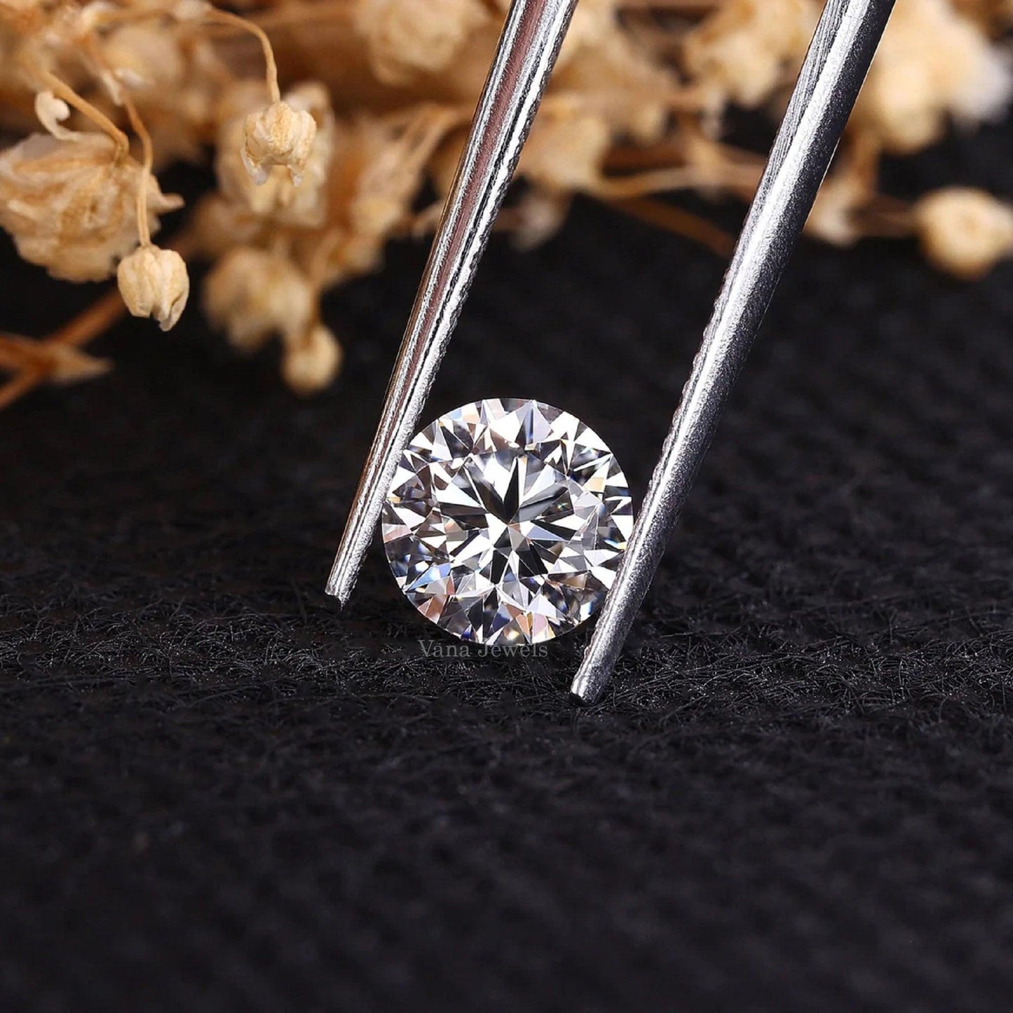 Round Brilliant Cut Diamond, Round Shaped Lab Grown Diamond for Custom Ring - Vana Jewels