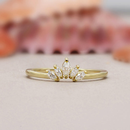 marquise lab diamond crown ring
