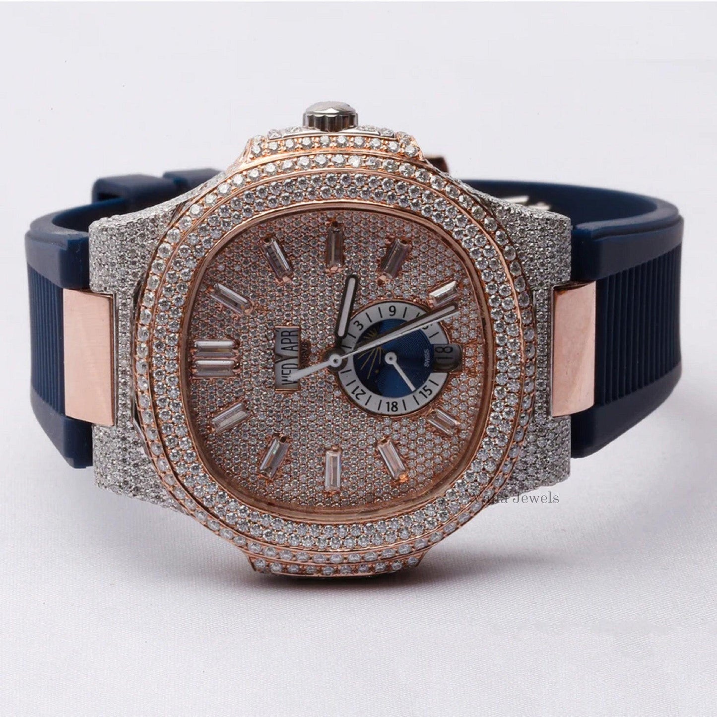 Moissanite Diamond Rubber Band Custom Watch - Vana Jewels