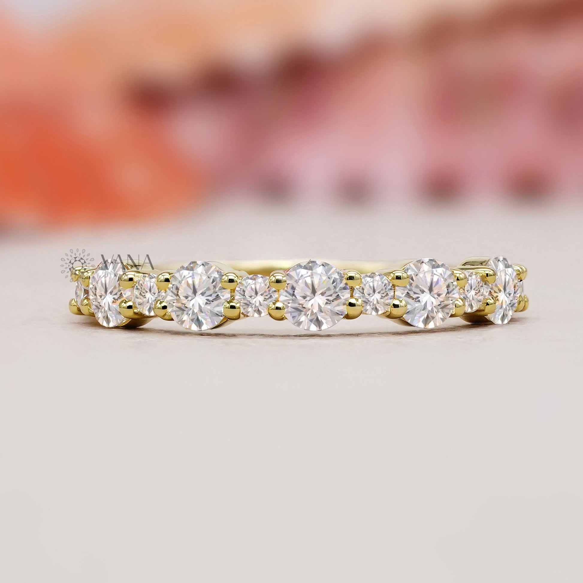 Lab grown diamond shared prong band