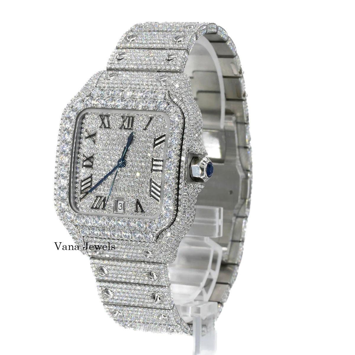 Full Iced Out Customized Moissanite Diamond Watch - Vana Jewels