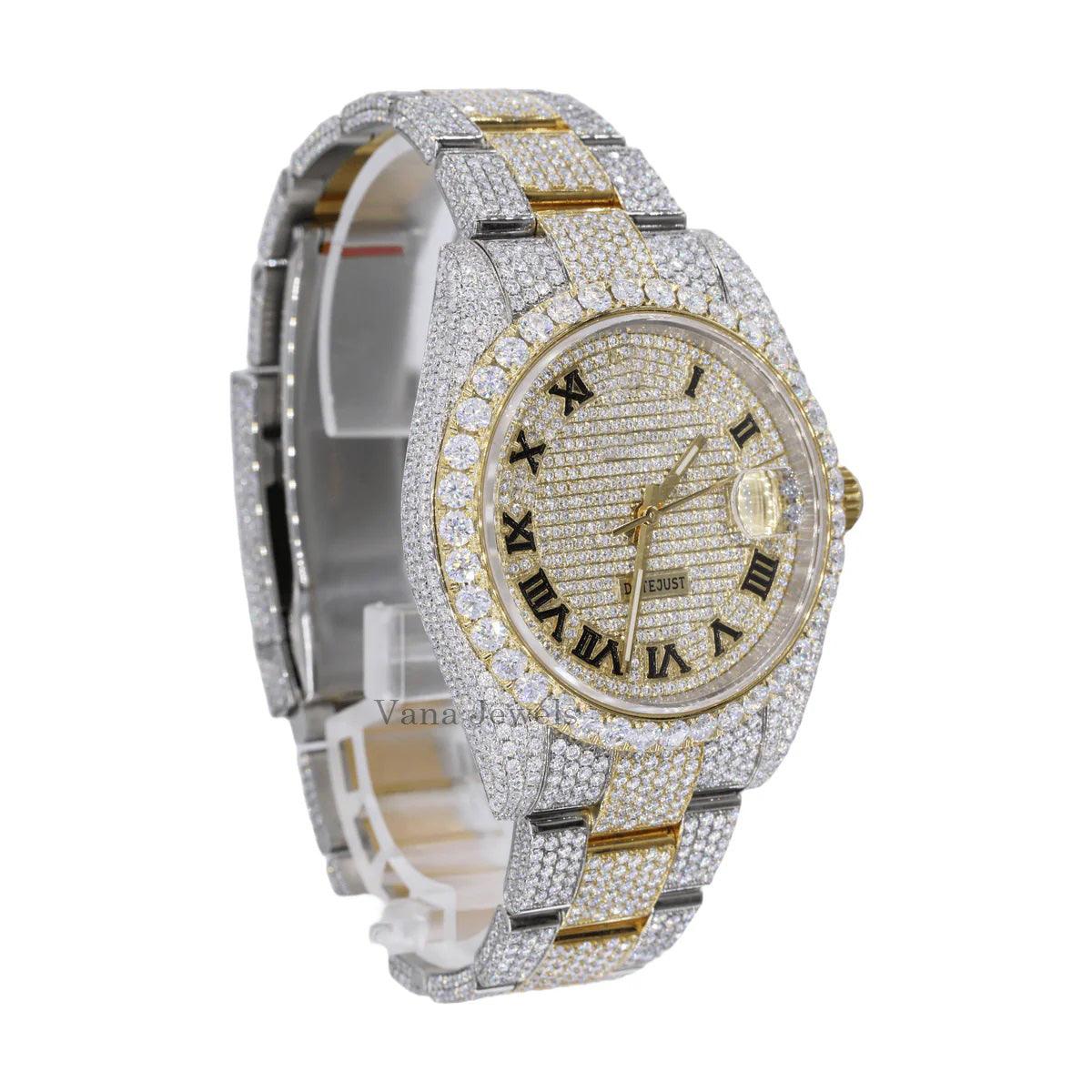 VVS Moissanite Fully Iced Out Diamond Watch - Vana Jewels