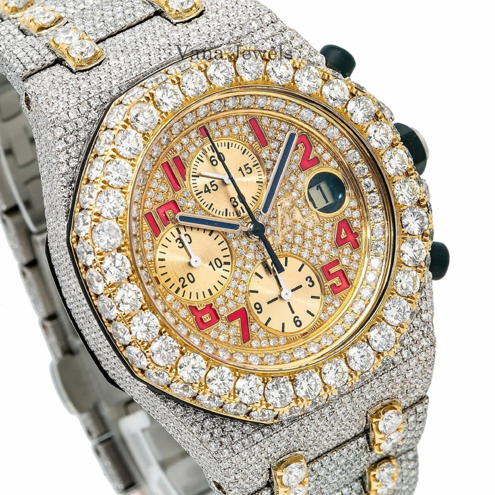 Full Iced Out Customized Moissanite Diamond Watch - Vana Jewels