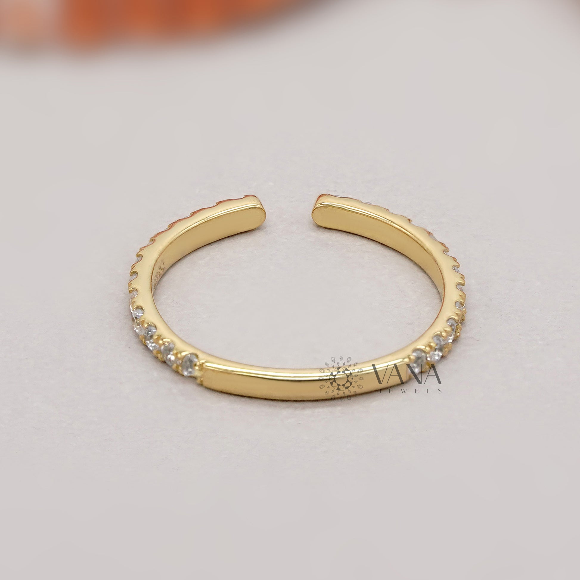 Elegant Open End Lab Grown Diamond Band in Yellow Gold, Minimalist Wedding Jewelry
