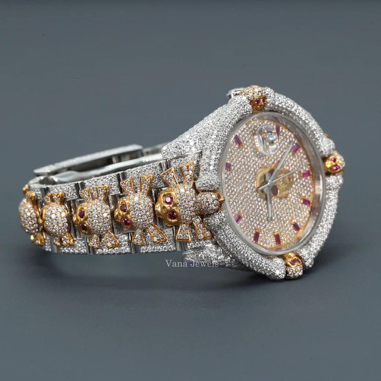 Fully Iced Out Customized Diamond Watch - Vana Jewels