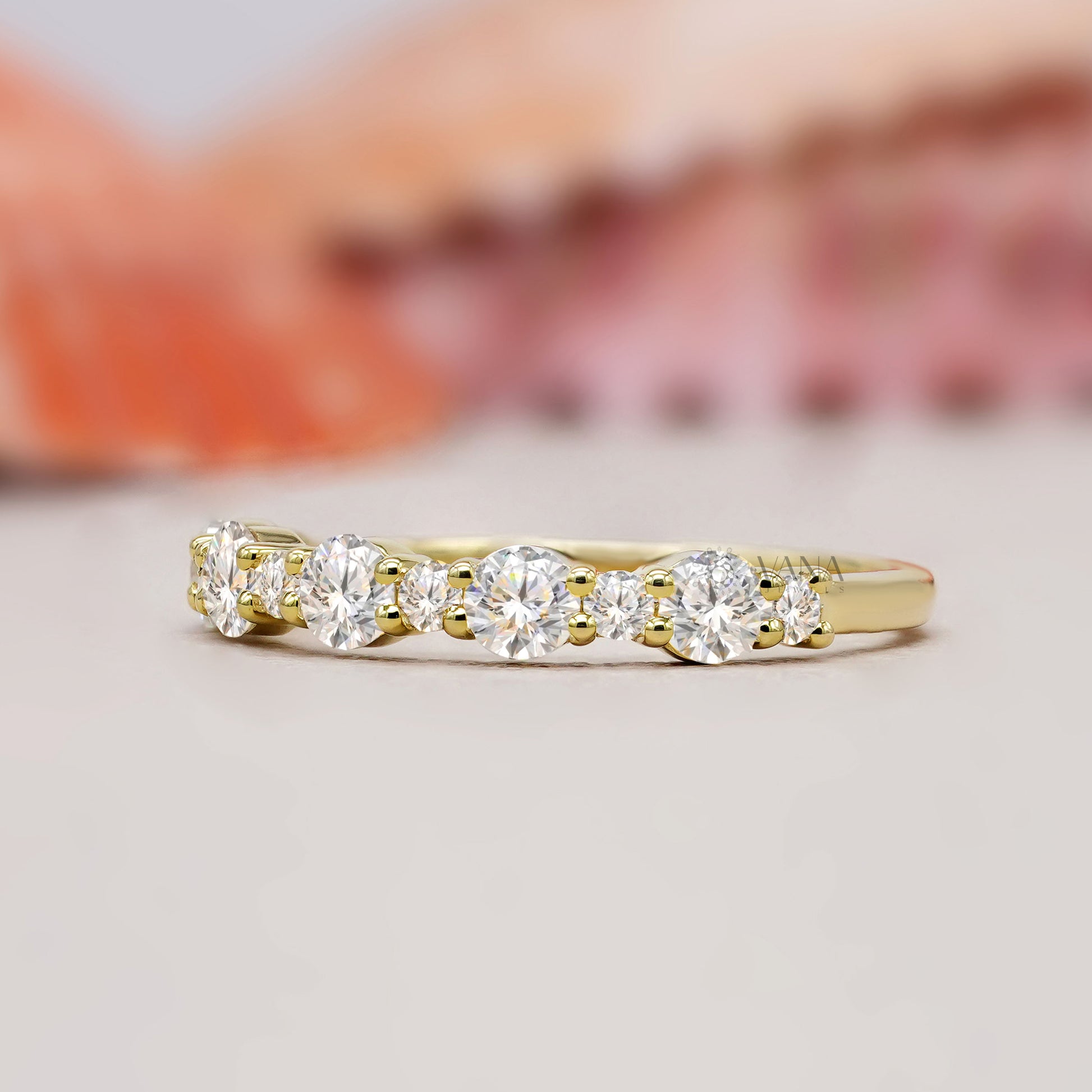 Lab created diamond stacking ring