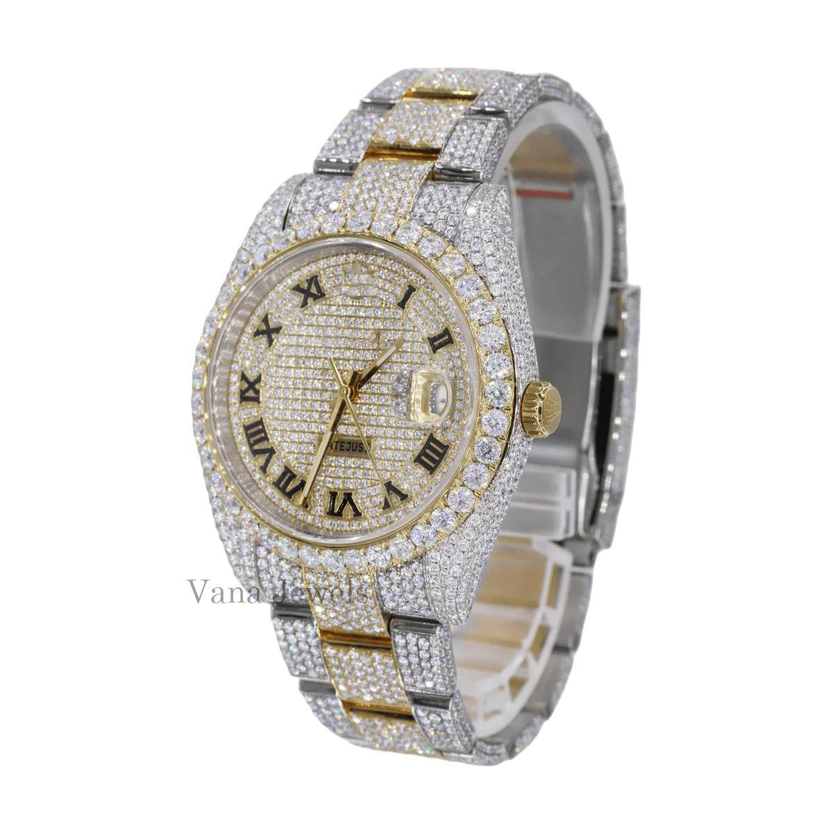 VVS Moissanite Fully Iced Out Diamond Watch - Vana Jewels