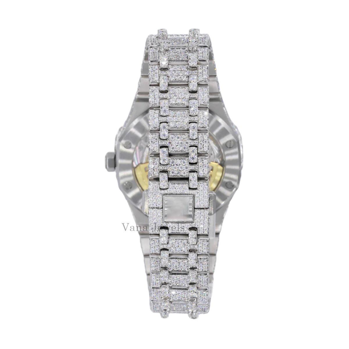 Iced-Out Automatic VVS Moissanite Diamond Watch - Vana Jewels