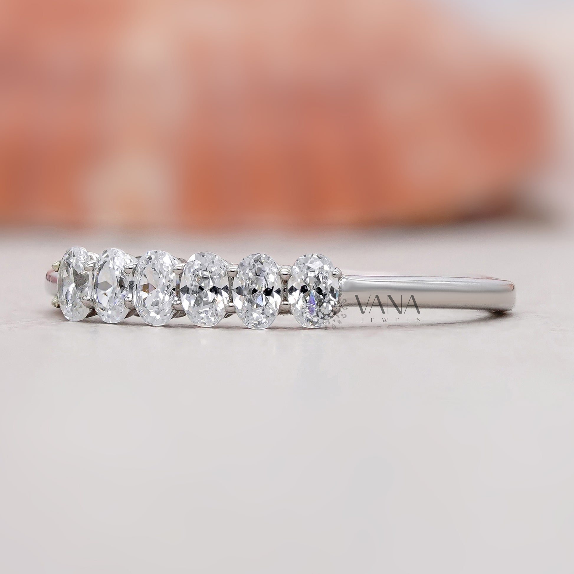 Lab created oval cut diamond ring
