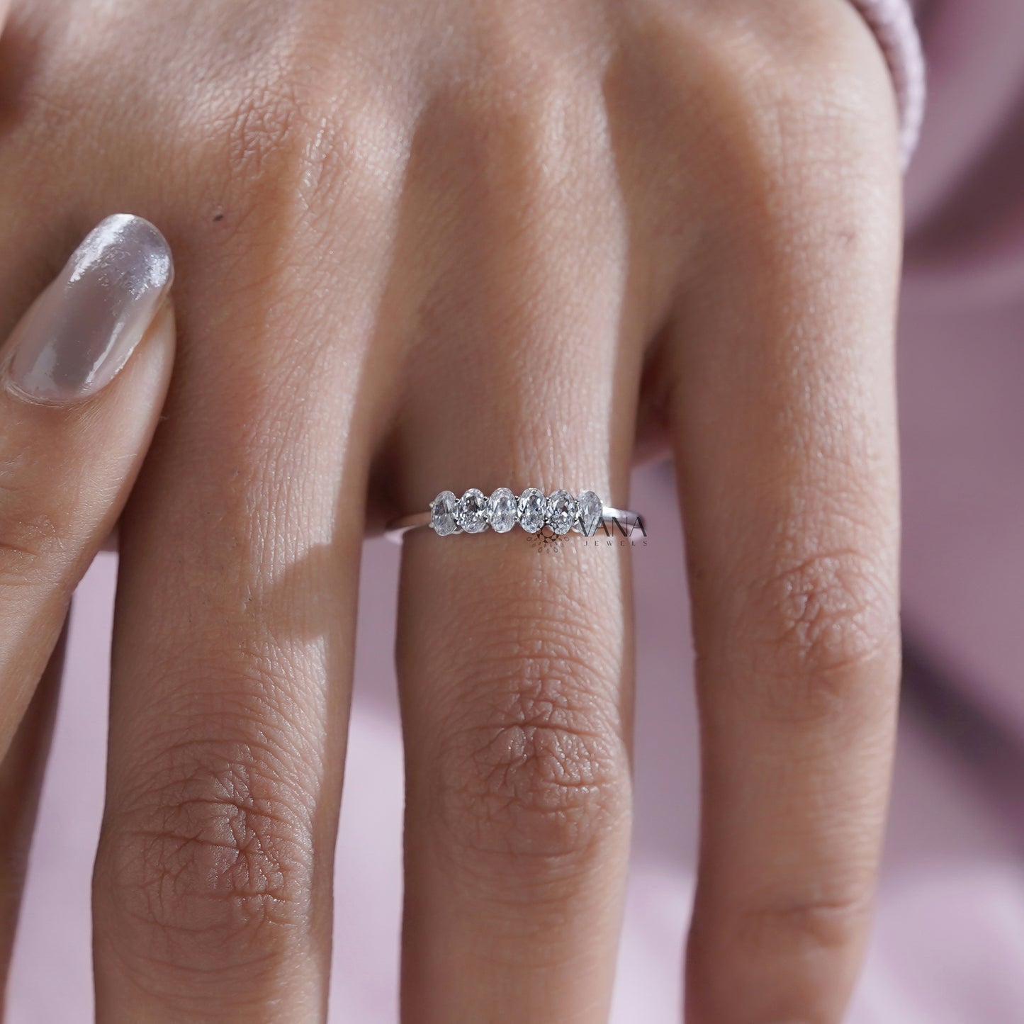 Dainty diamond anniversary ring
