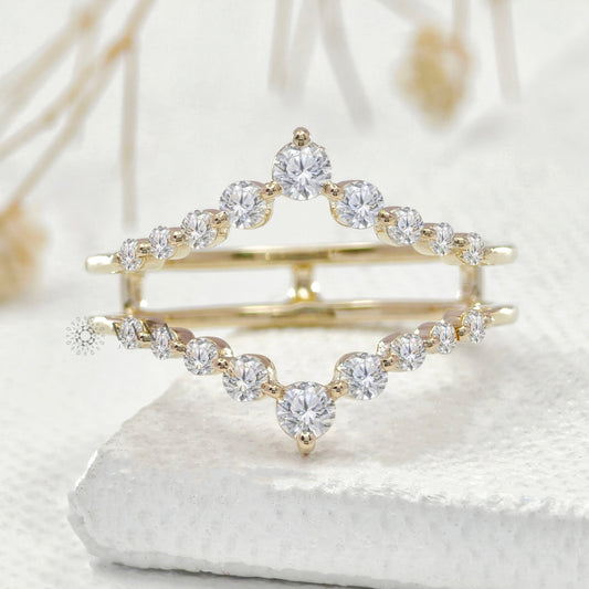 round cut lab grown diamond enhancer band