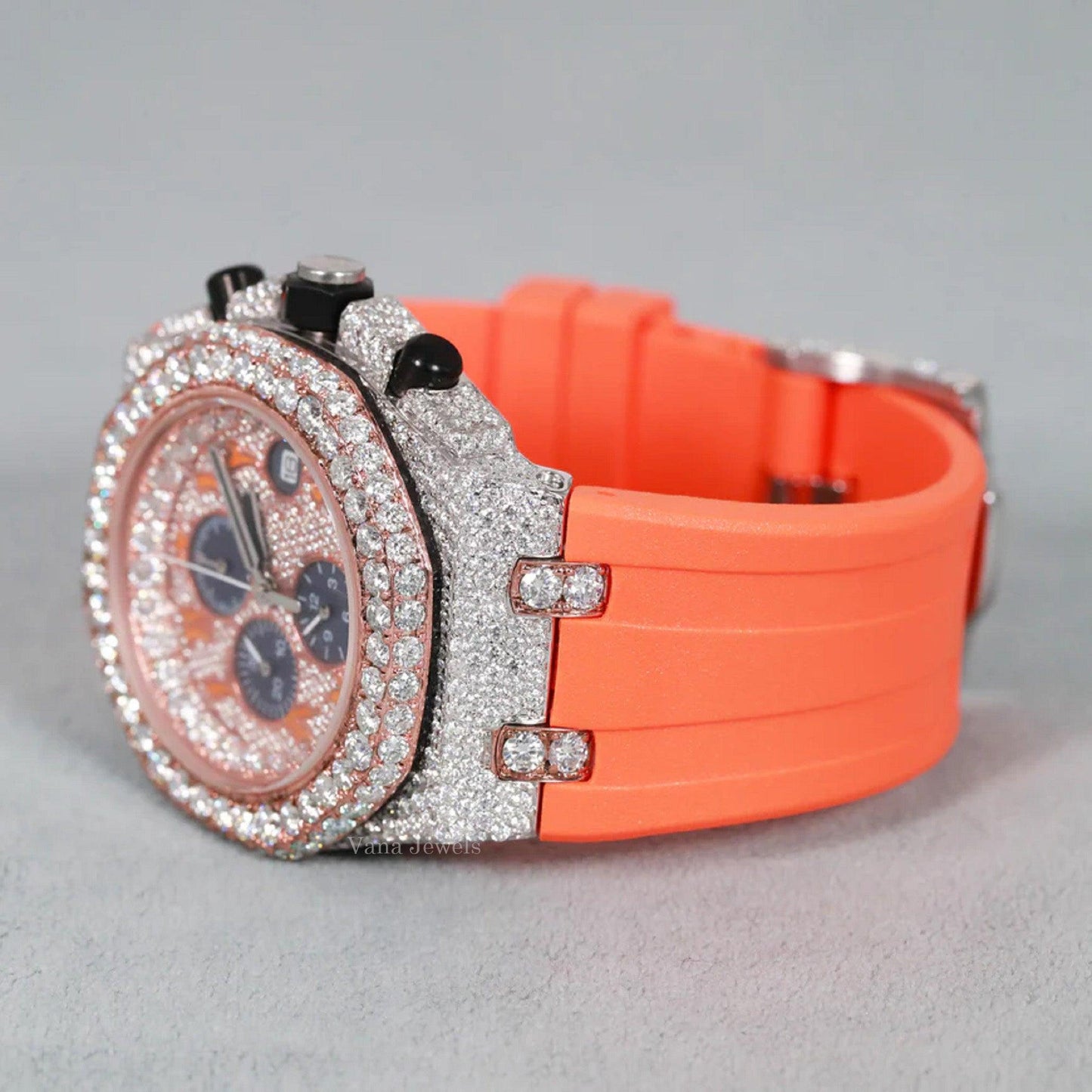 VVS Moissanite Diamond Bussdown Hip Hop Watch - Vana Jewels