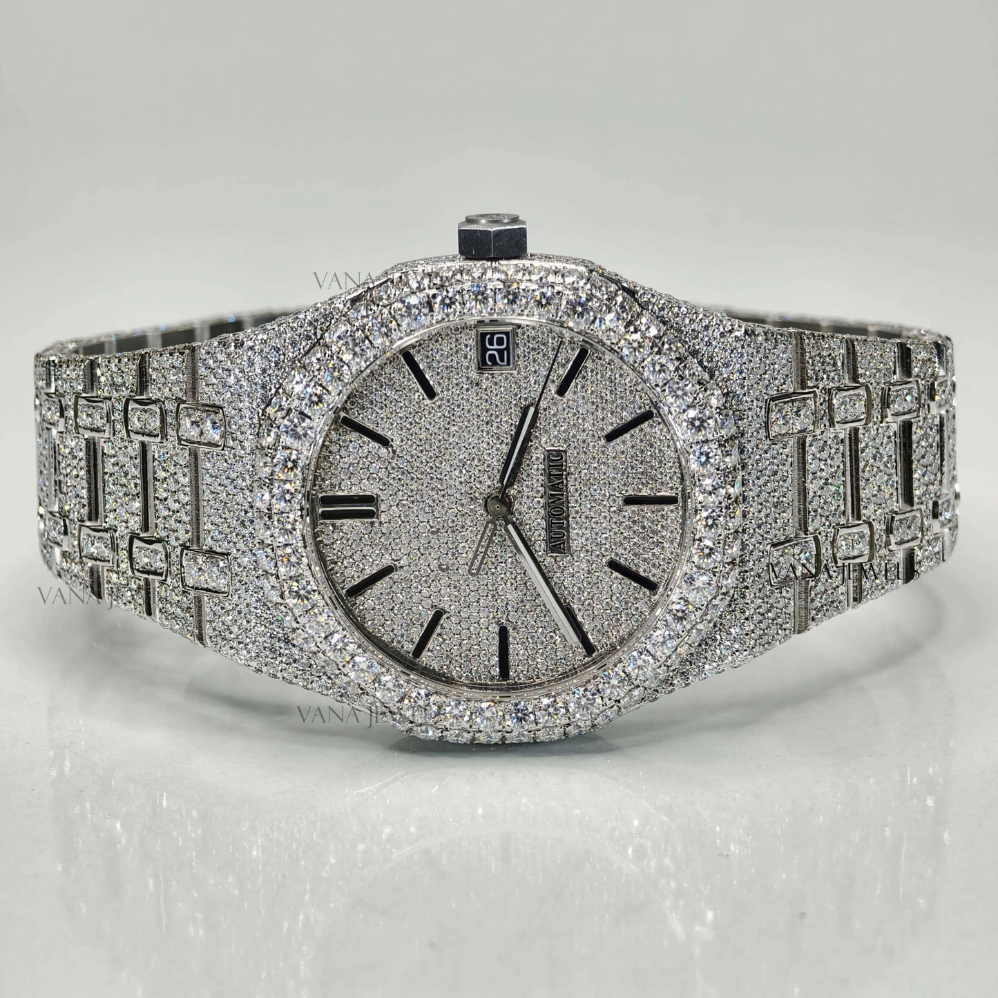 Fully Iced Handcrafted Moissanite Luxury Watch – Ultimate Hip Hop Style