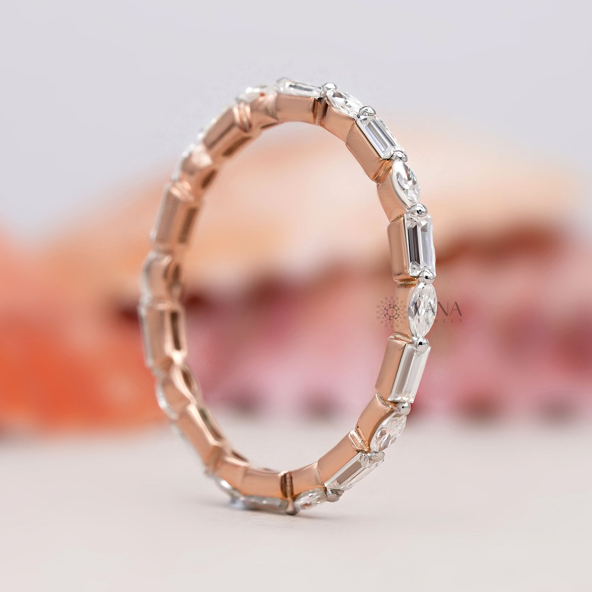 Marquise diamond stacking ring
