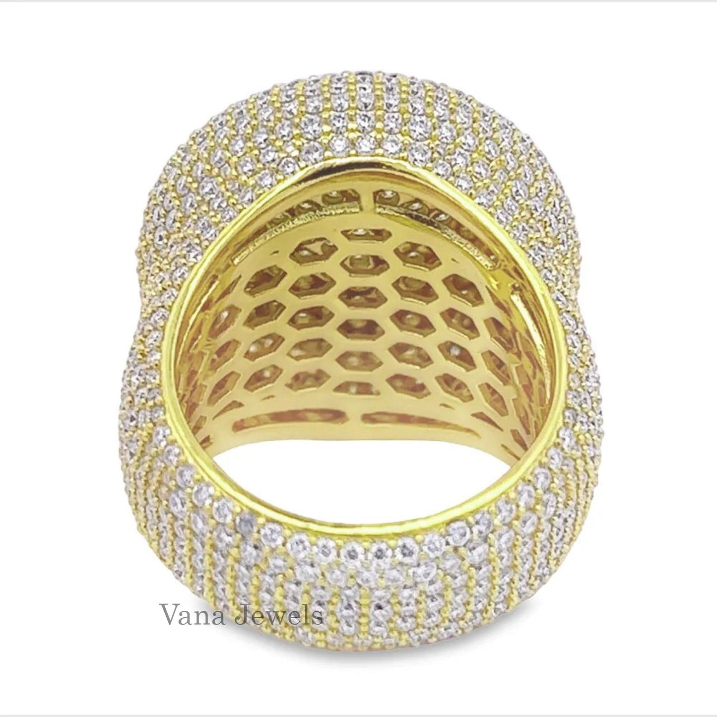 Men’s Iced out Round Cut VVS Diamond Ring - Vana Jewels