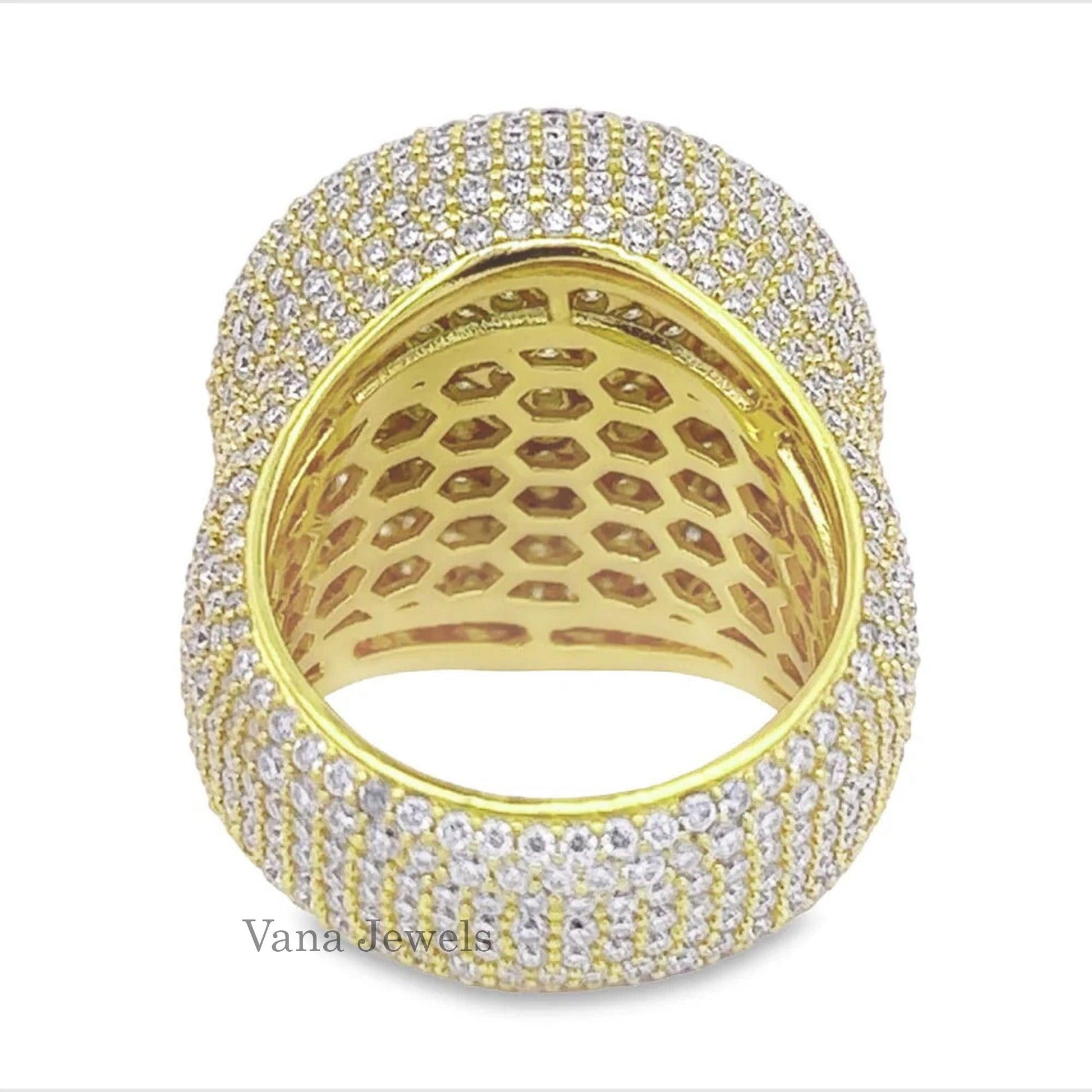 Men’s Iced out Round Cut VVS Diamond Ring - Vana Jewels