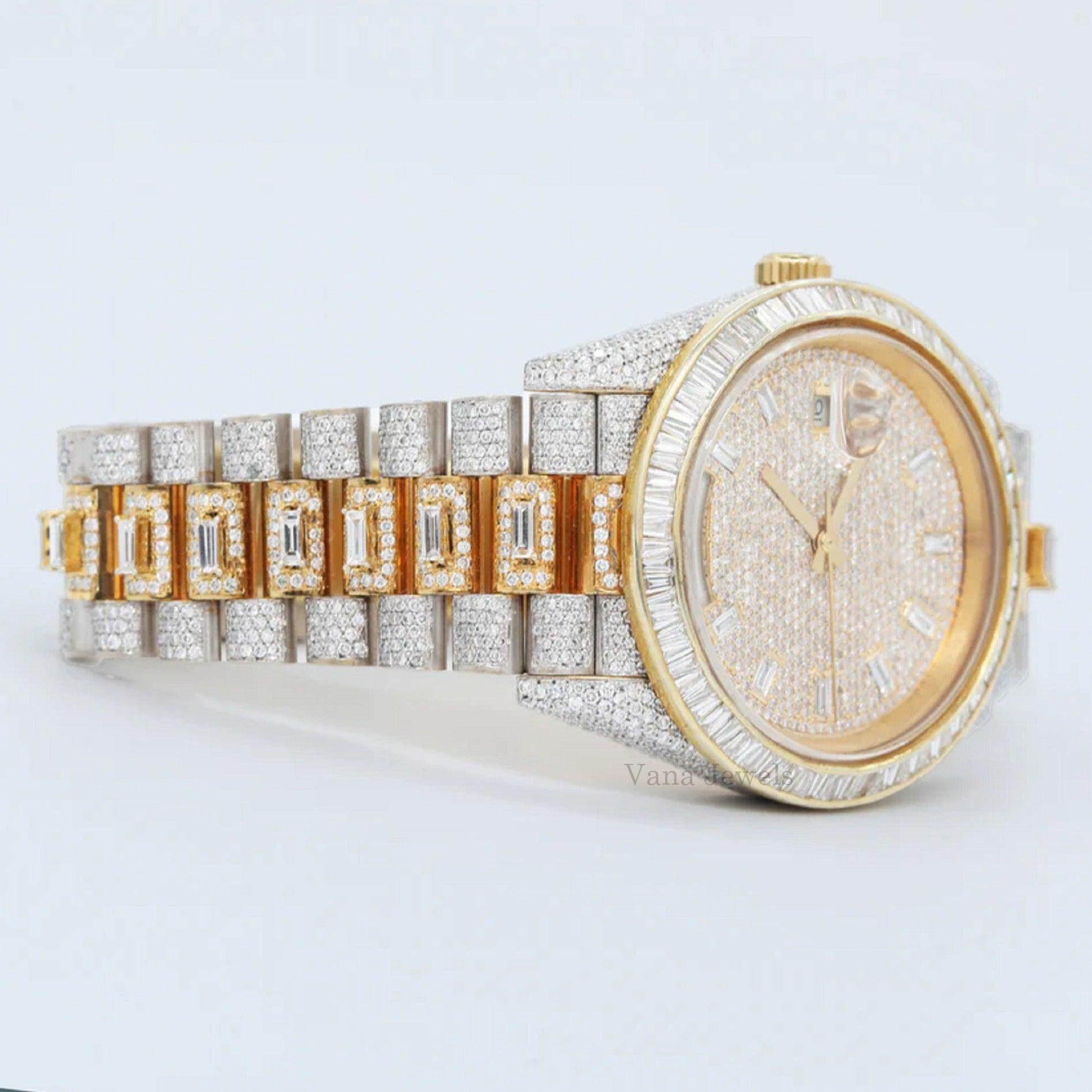 Iced Out Moissanite Hip Hop diamond Watch - Vana Jewels