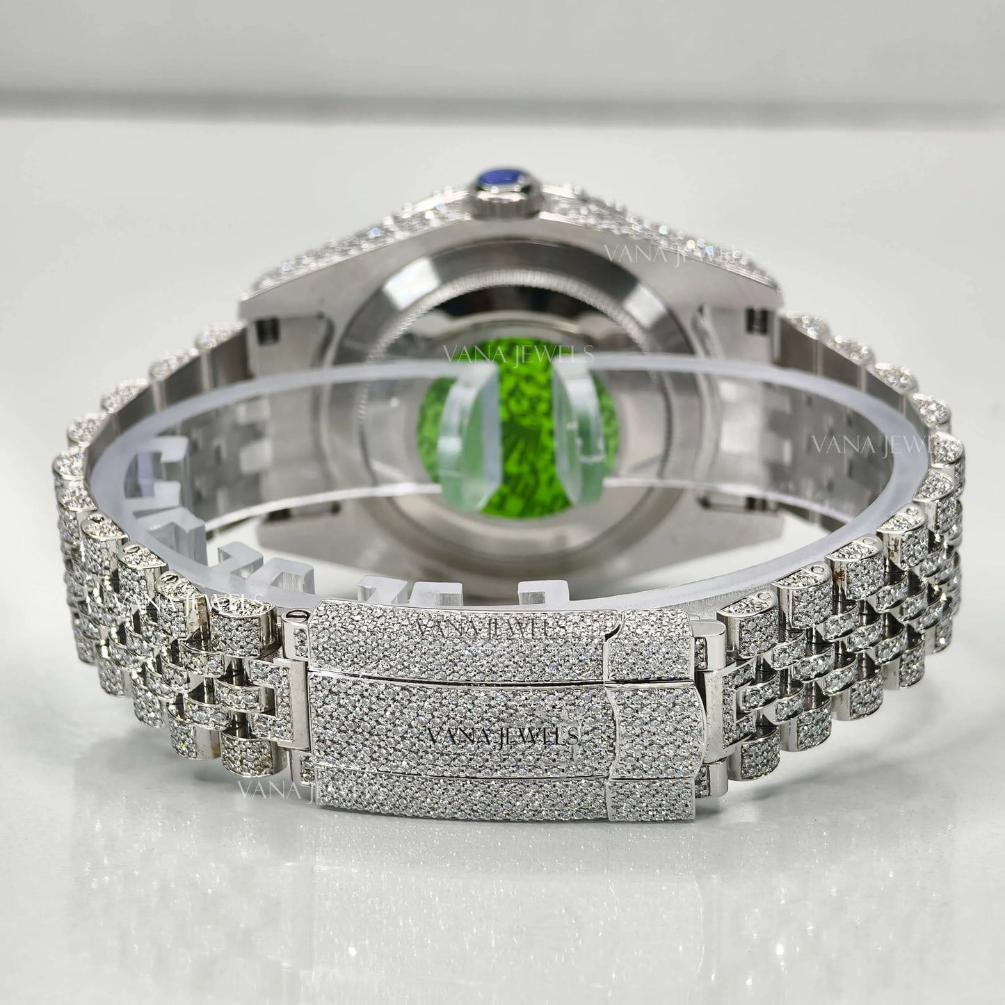 Exquisite Moissanite Studded Watch, Fully Iced Out Diamond Watch for Ultimate Luxury