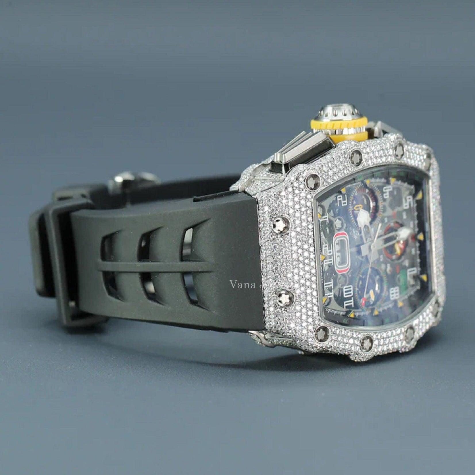 Classic Moissanite Diamond Iced Out Watch - Vana Jewels