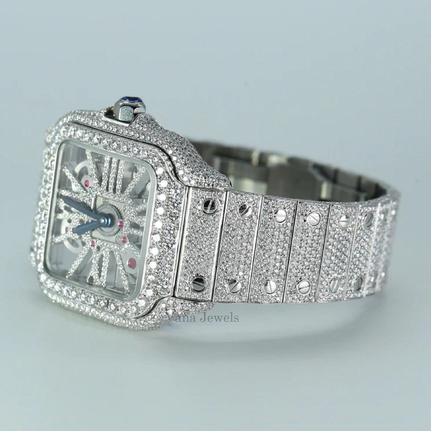 Custom VVS Moissanite Diamond Iced Out Watch - Vana Jewels