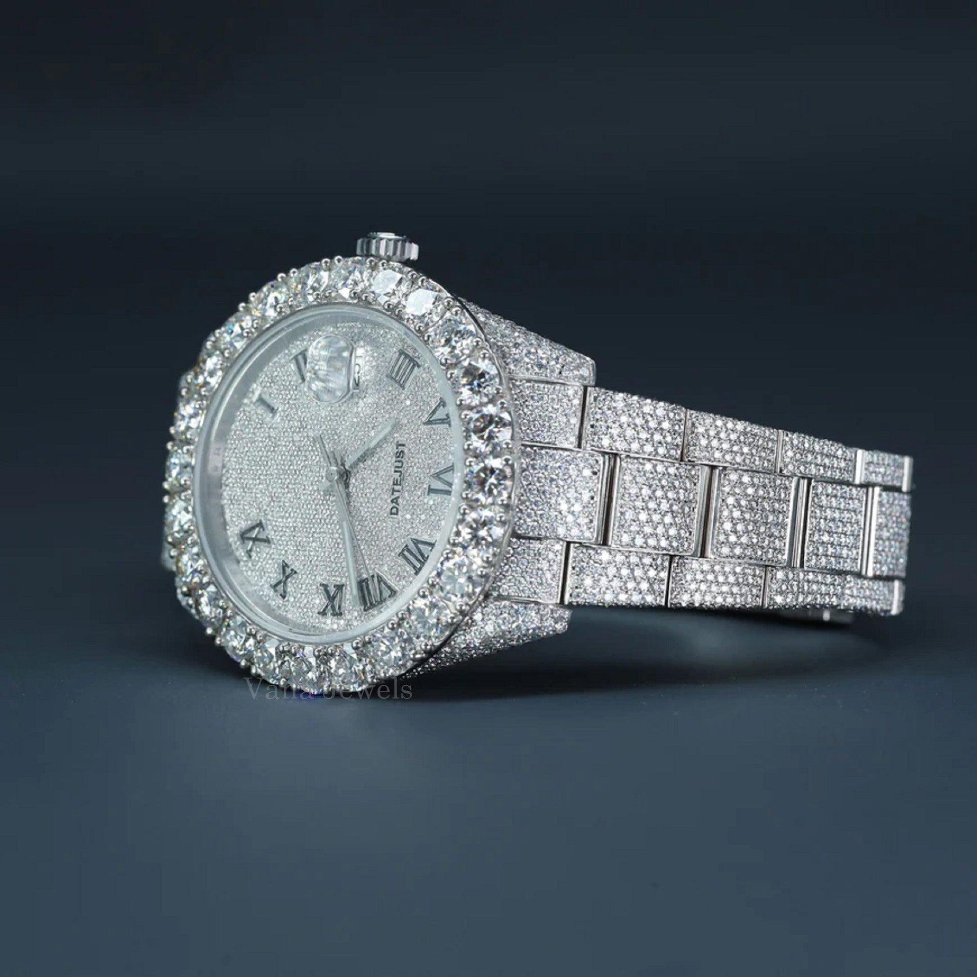 VVS Moissanite Fully Iced Out Diamond Watch - Vana Jewels