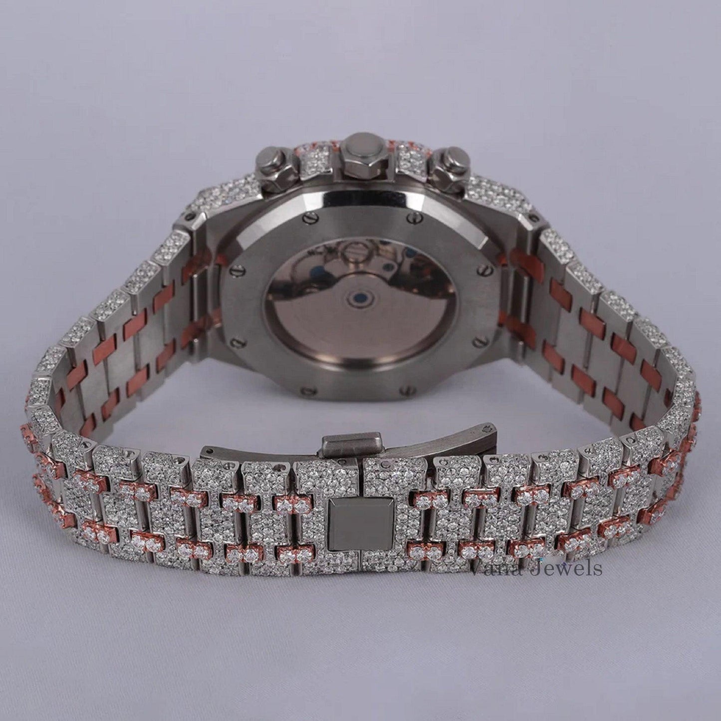 Iced Out Two-Tone Luxury Moissanite Diamond Watch - Vana Jewels