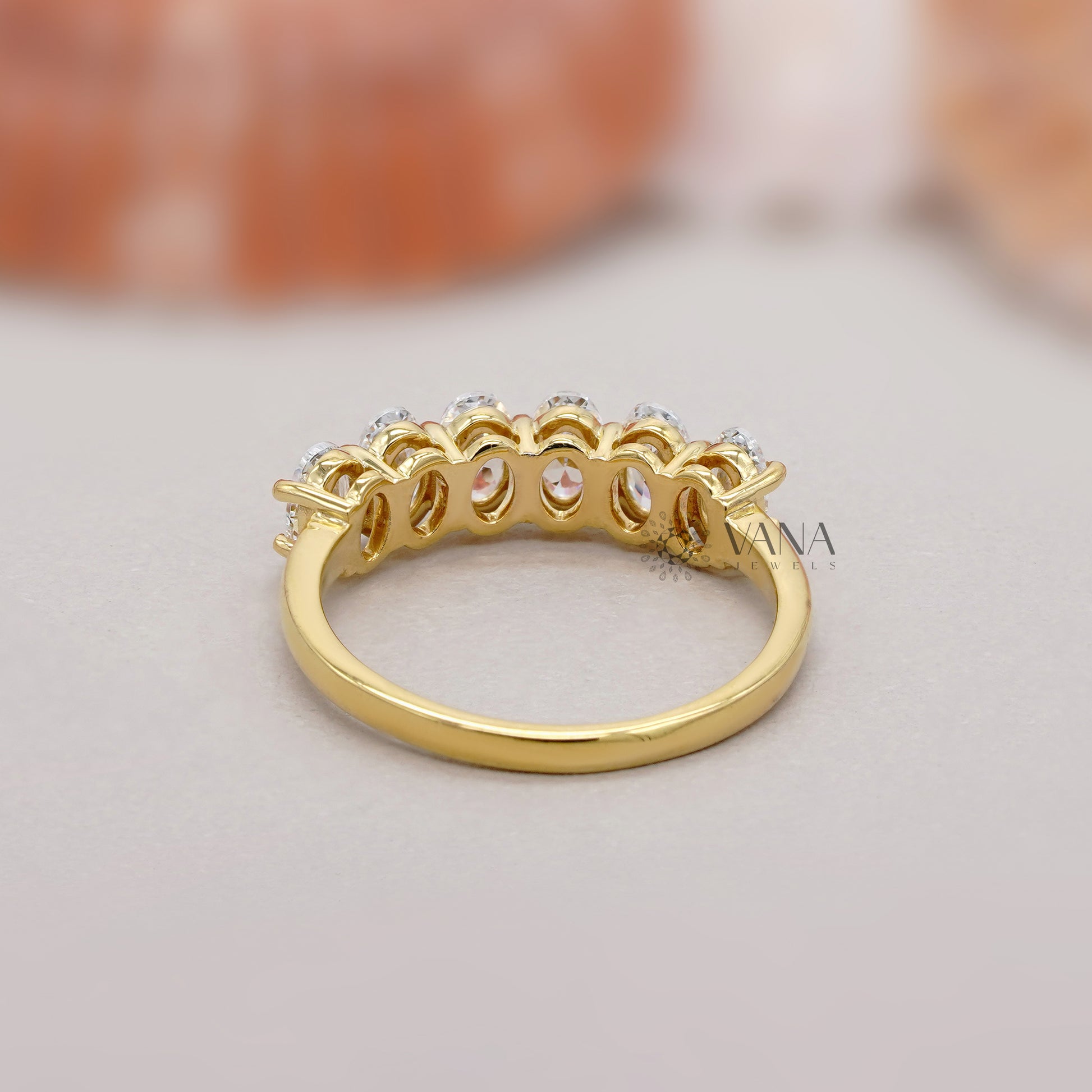 Yellow Gold Oval Diamond Eternity Band