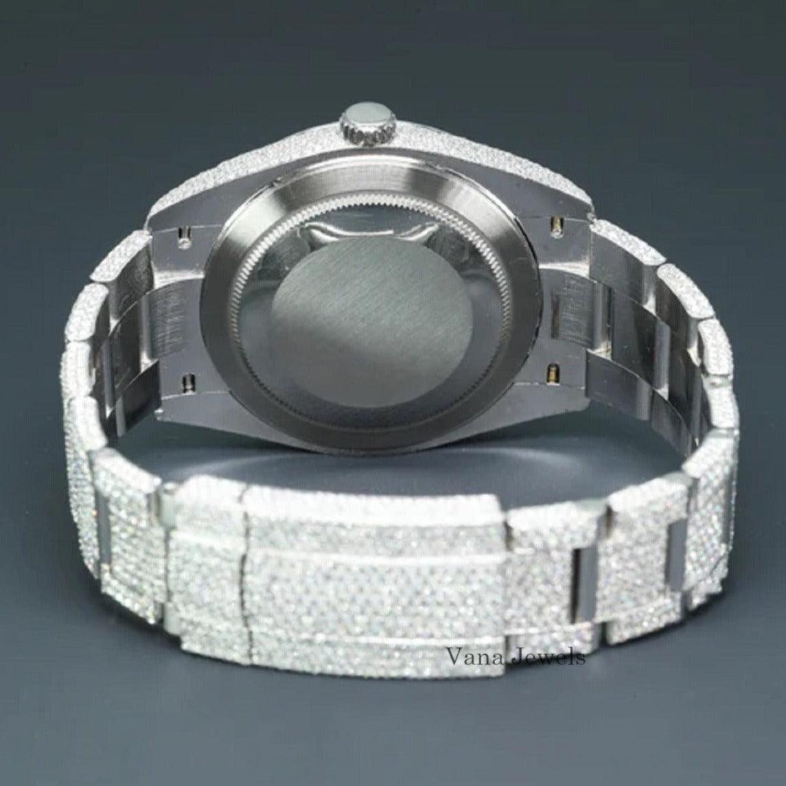 Custom VVS Moissanite Iced Out Diamond Watch - Vana Jewels