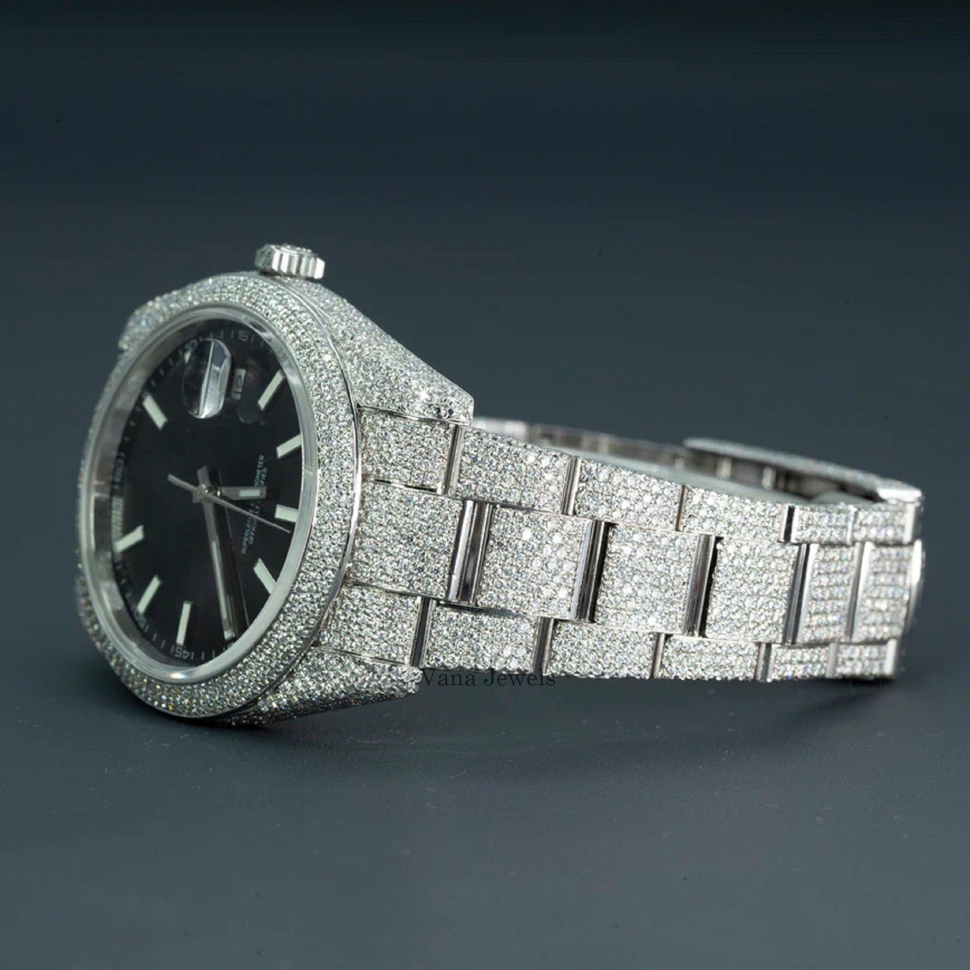 VVS Moissanite Diamond Automatic Iced Out Watch - Vana Jewels