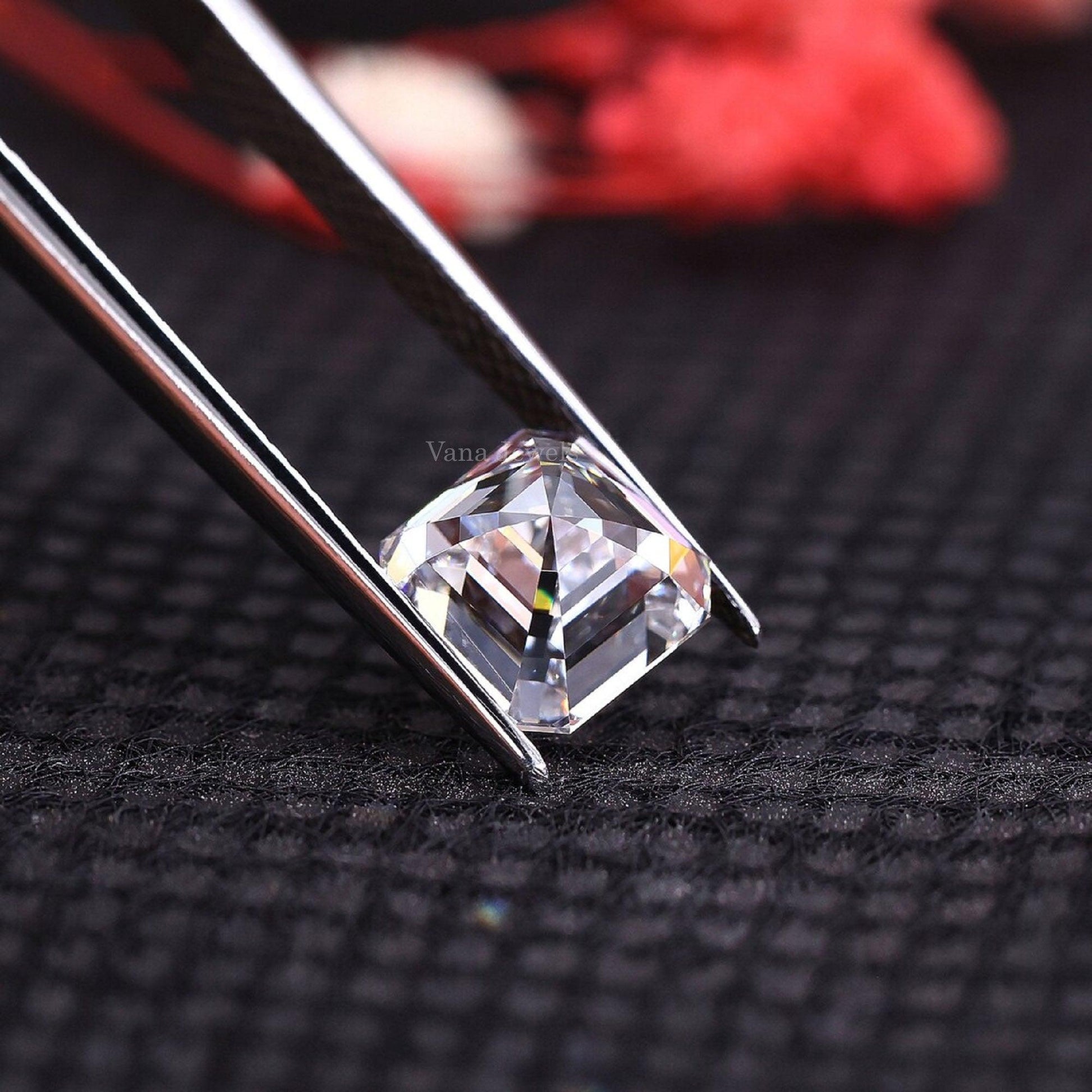 1.72 CT Asscher Cut Lab Grown Diamond for Engagement Ring - Vana Jewels