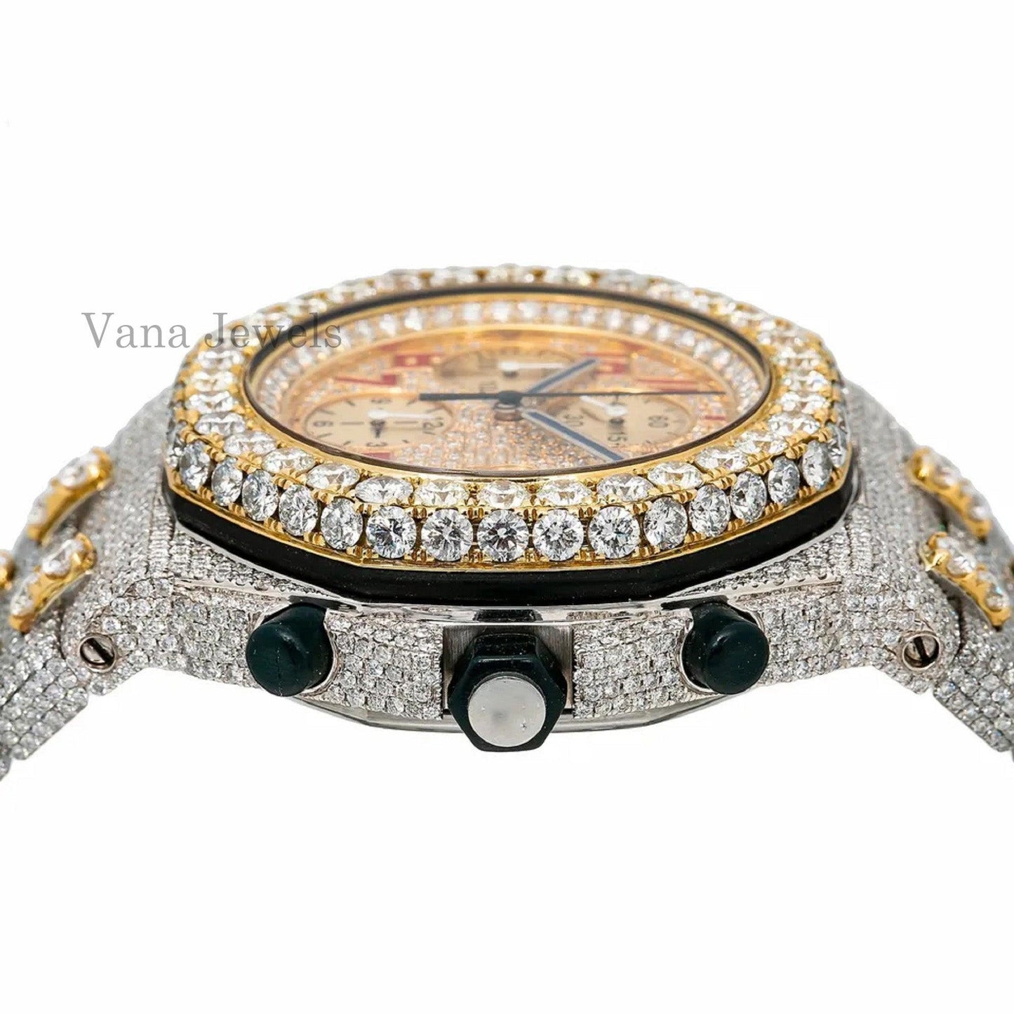 Full Iced Out Customized Moissanite Diamond Watch - Vana Jewels