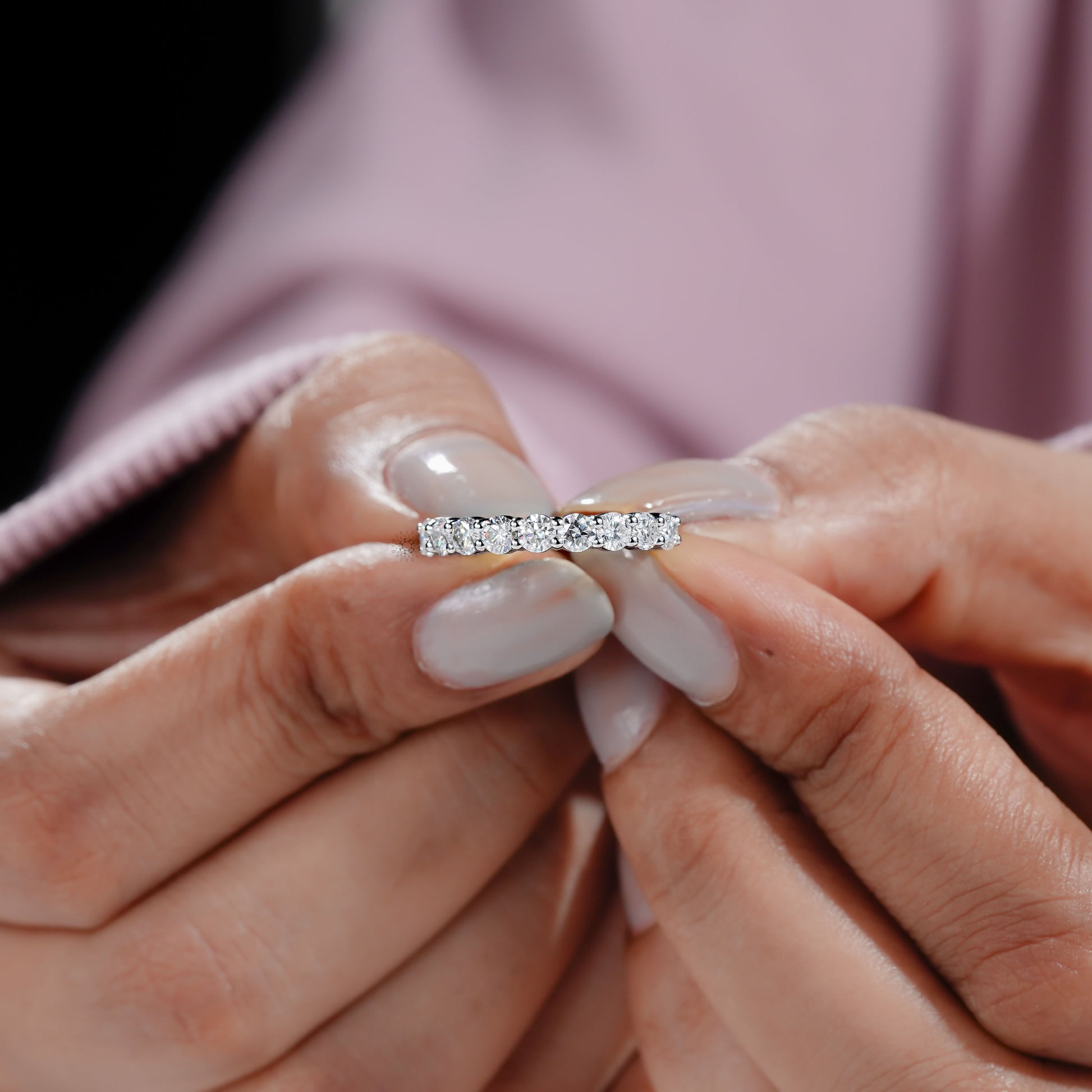 Stackable lab diamond ring

