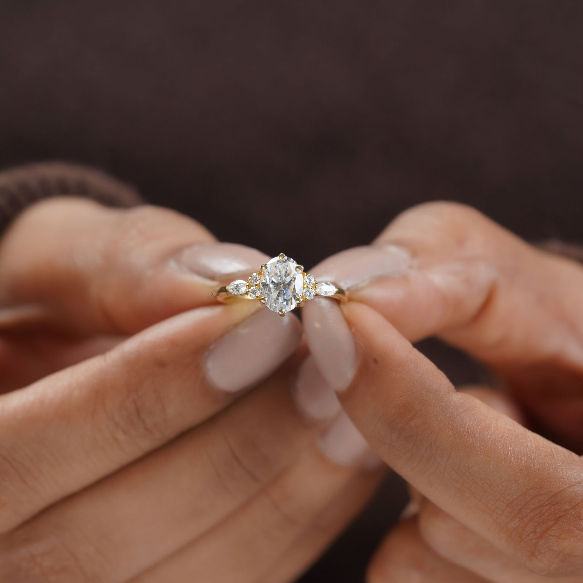 Moissanite ring for anniversary gift