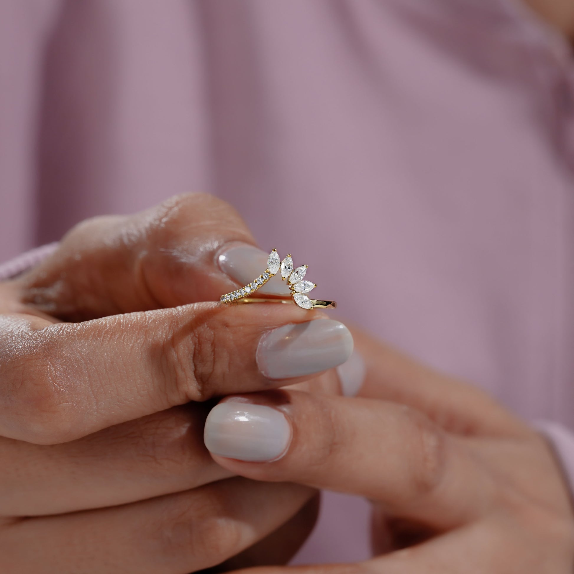 Unique tiara wedding band

