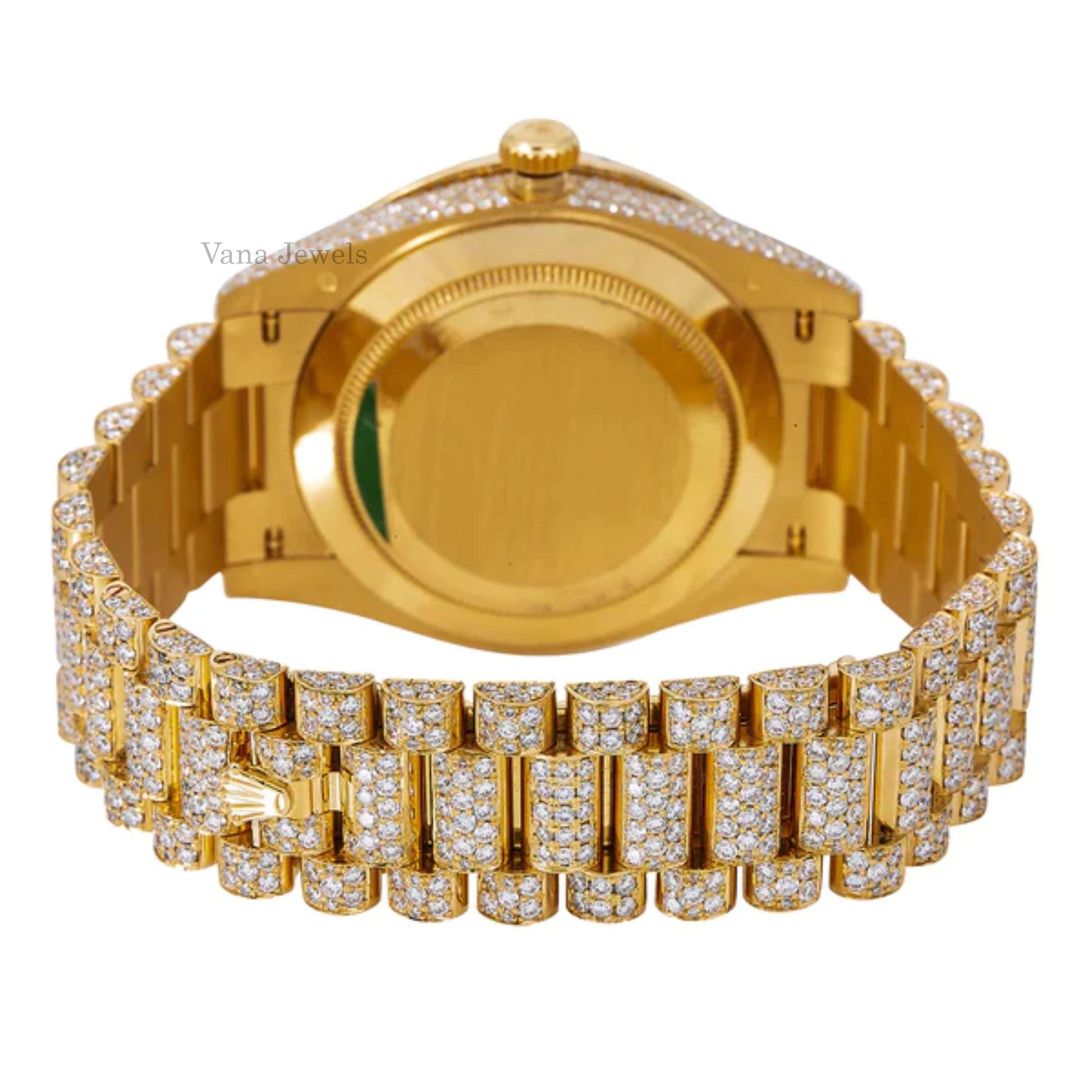 Bust down VVS Moissanite Diamond Iced Out Watch - Vana Jewels