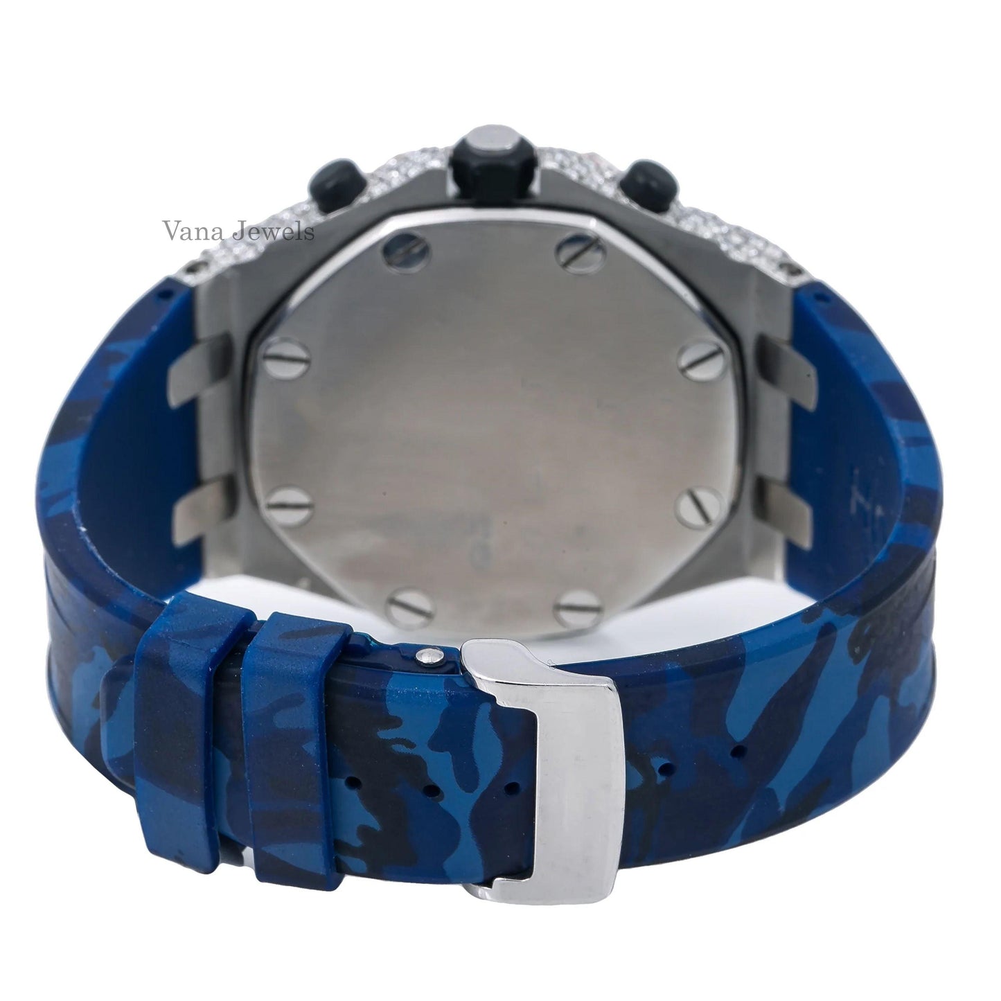 Customized Rubber Band VVS Moissanite Iced Out Watch - Vana Jewels