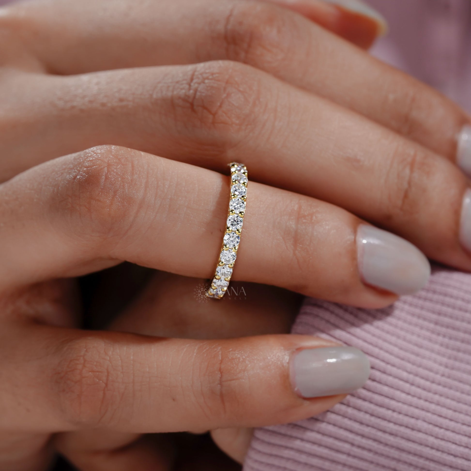 Lab created diamond wedding ring

