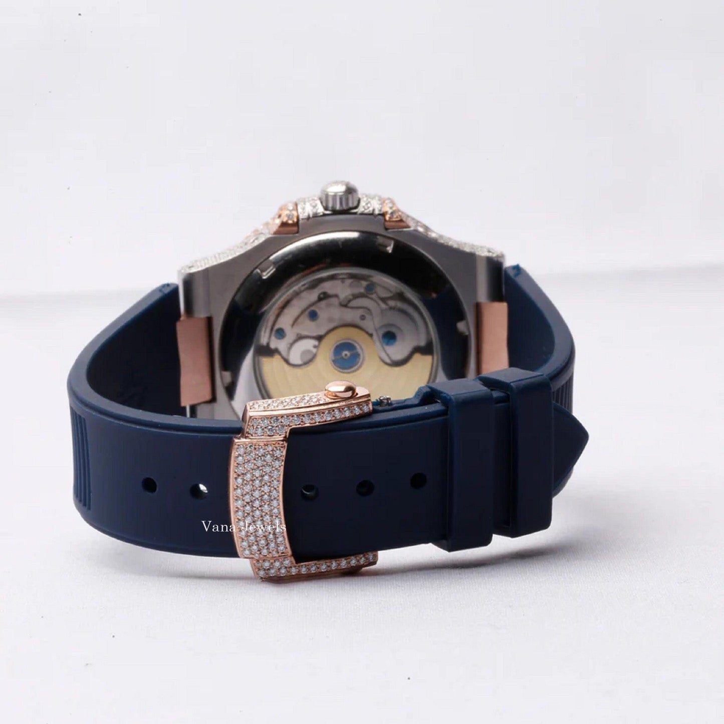 Moissanite Diamond Rubber Band Custom Watch - Vana Jewels