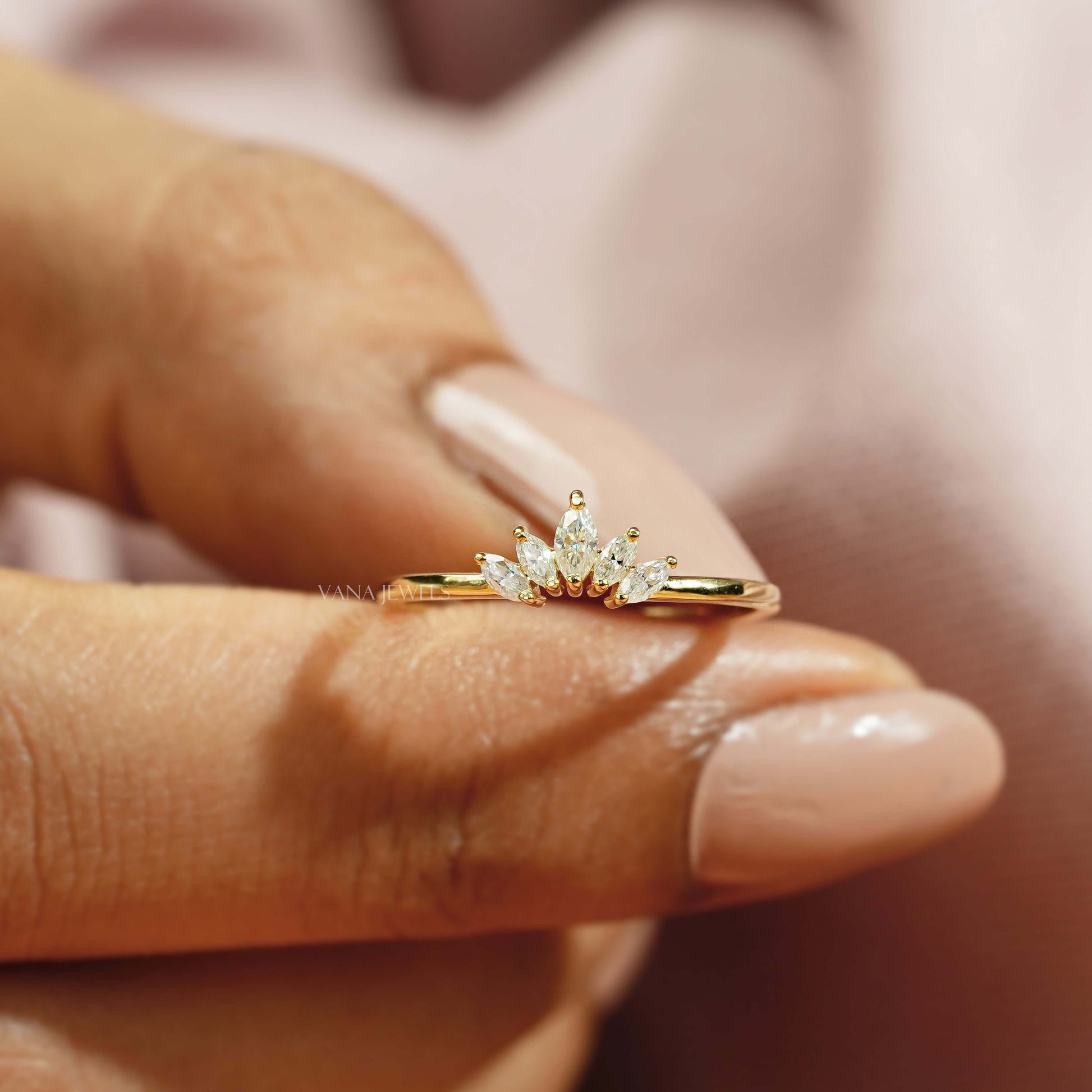 dainty marquise stacking ring