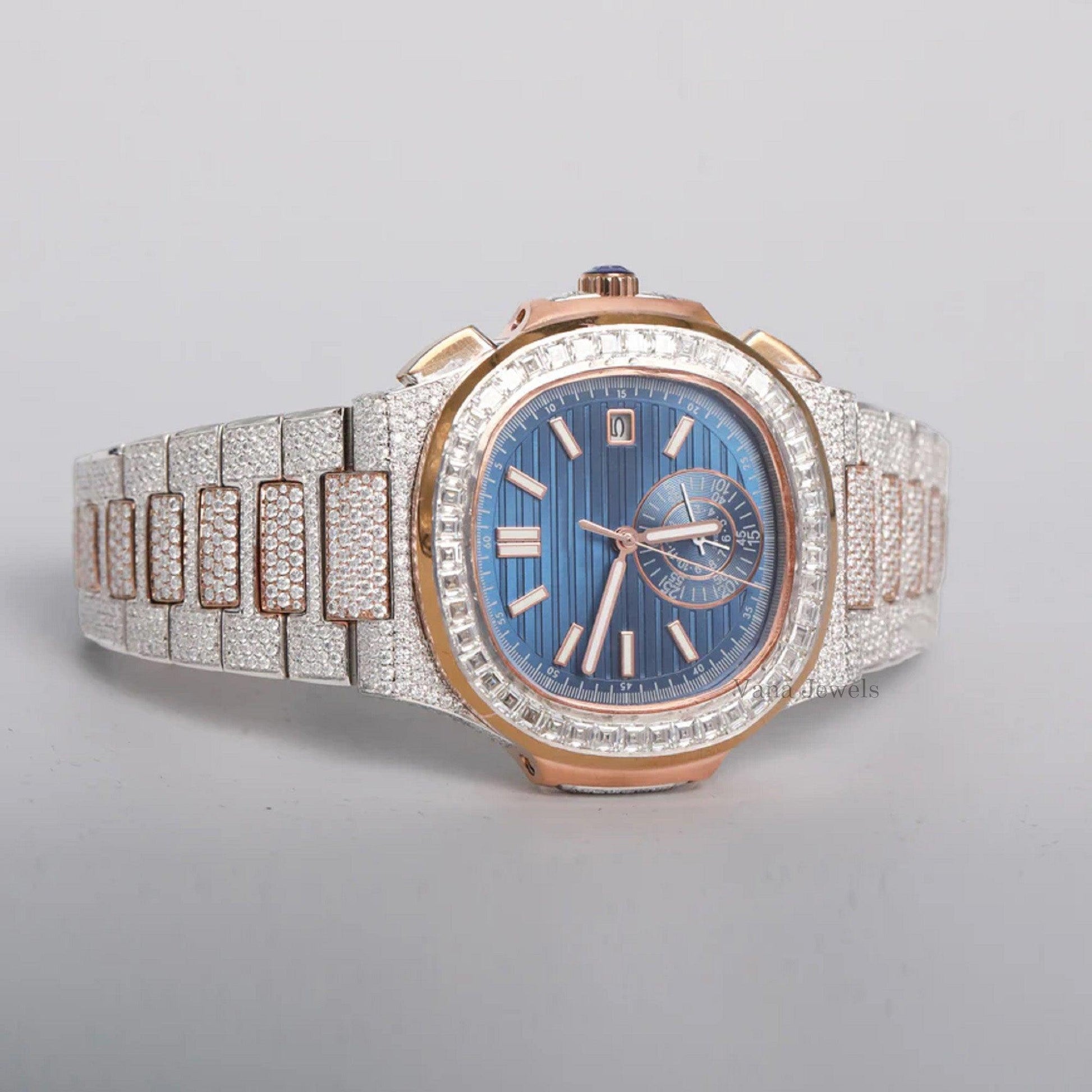 Luxury Moissanite Diamond Iced-Out Custom Hip Hop Watch - Vana Jewels