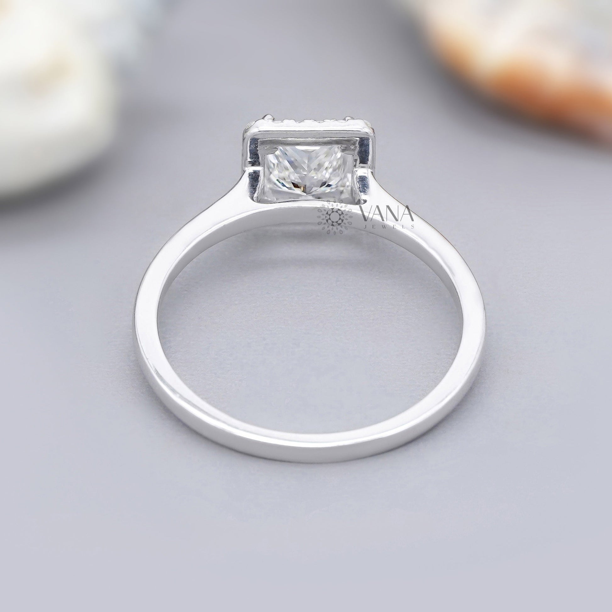 Square engagement ring for women
