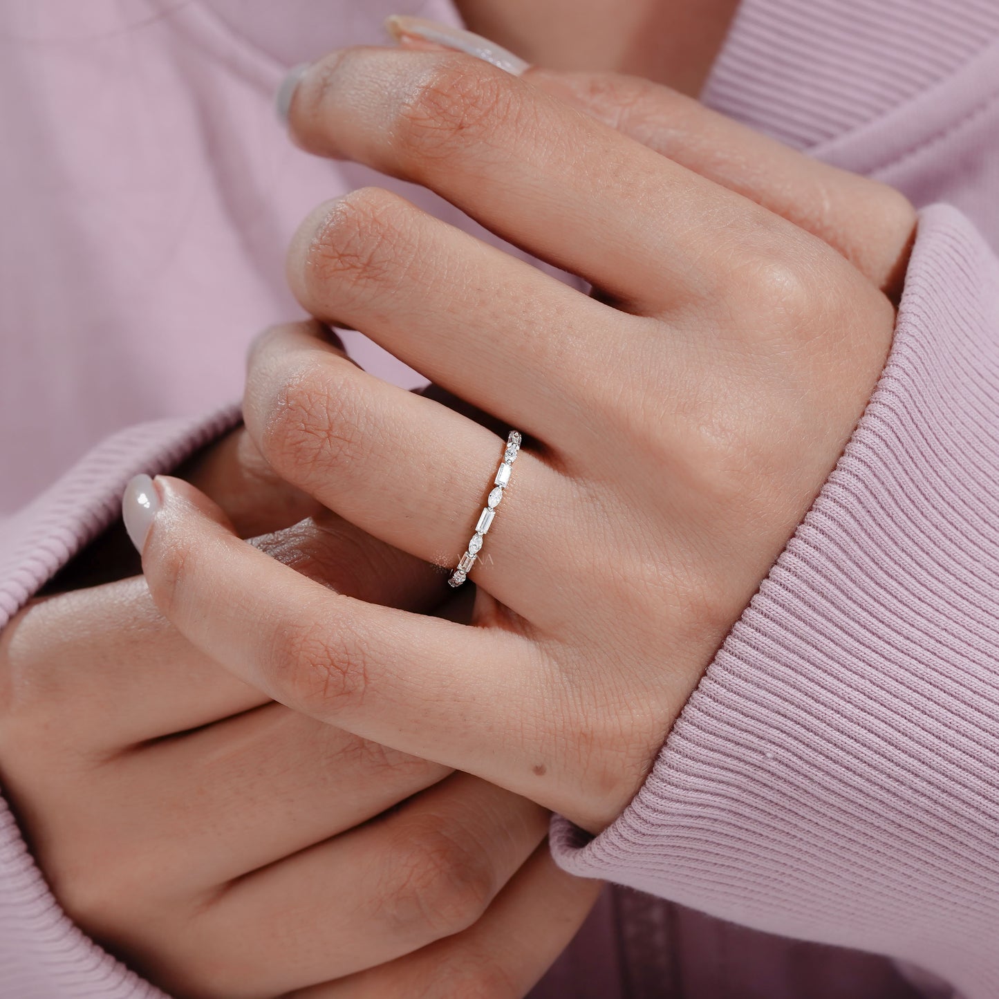 Marquise and baguette diamond ring
