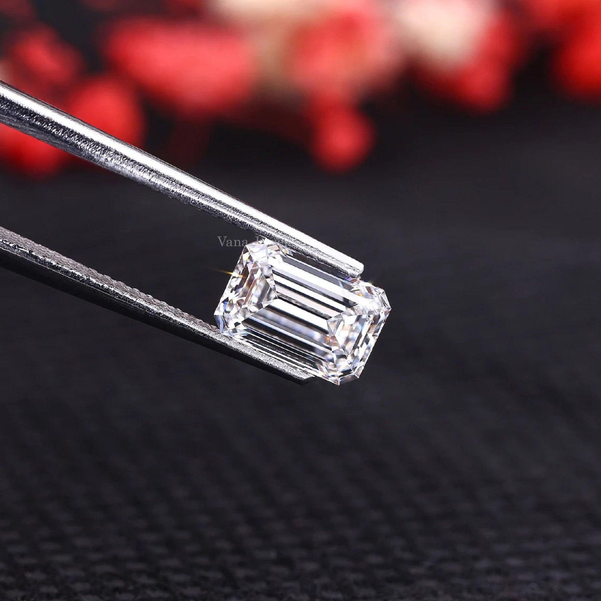 1.50 CT Emerald Cut Lab Gown Diamond for Ring Loose Diamond for Wedding Ring - Vana Jewels