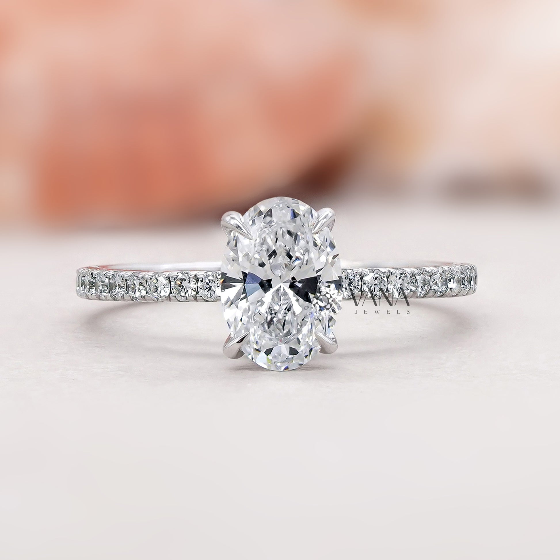 Oval Lab Grown Diamond Engagement Ring
