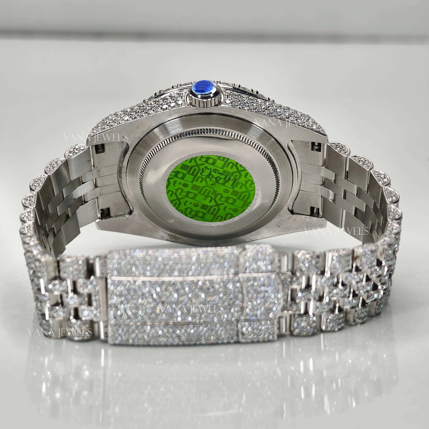 Exquisite Moissanite Studded Watch, Fully Iced Out Diamond Watch for Ultimate Luxury