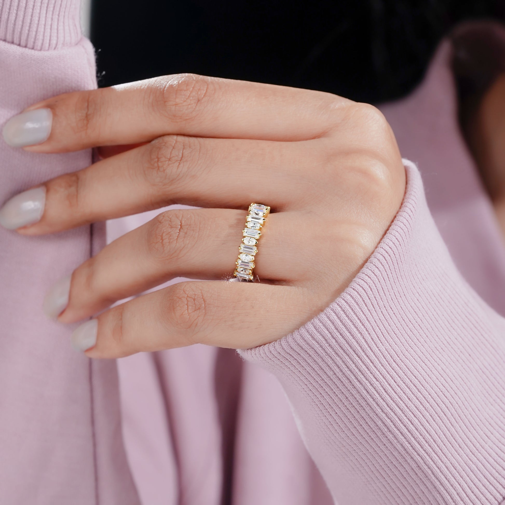Unique lab grown diamond wedding ring
