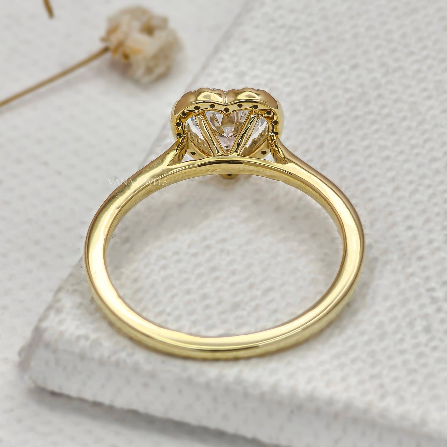 Heart Shaped Lab Grown Diamond Halo Engagement Ring