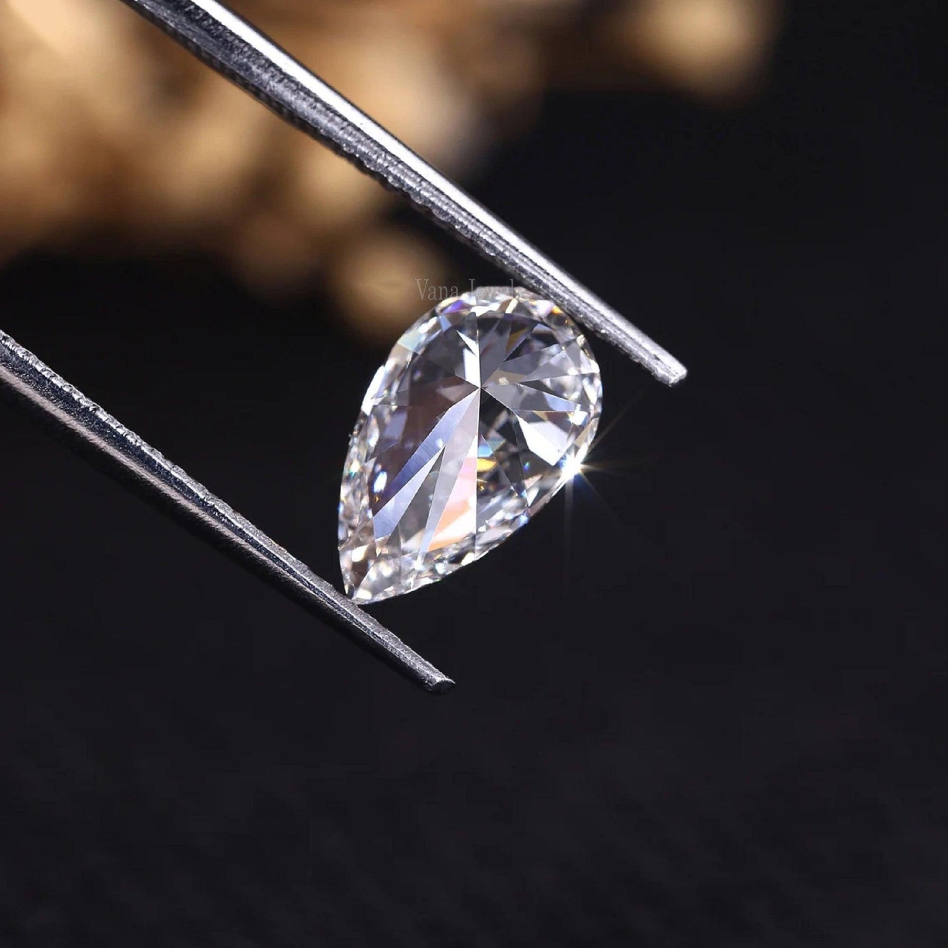 Pear Shaped Lab Created Diamond for Custom Jewelry - Vana Jewels