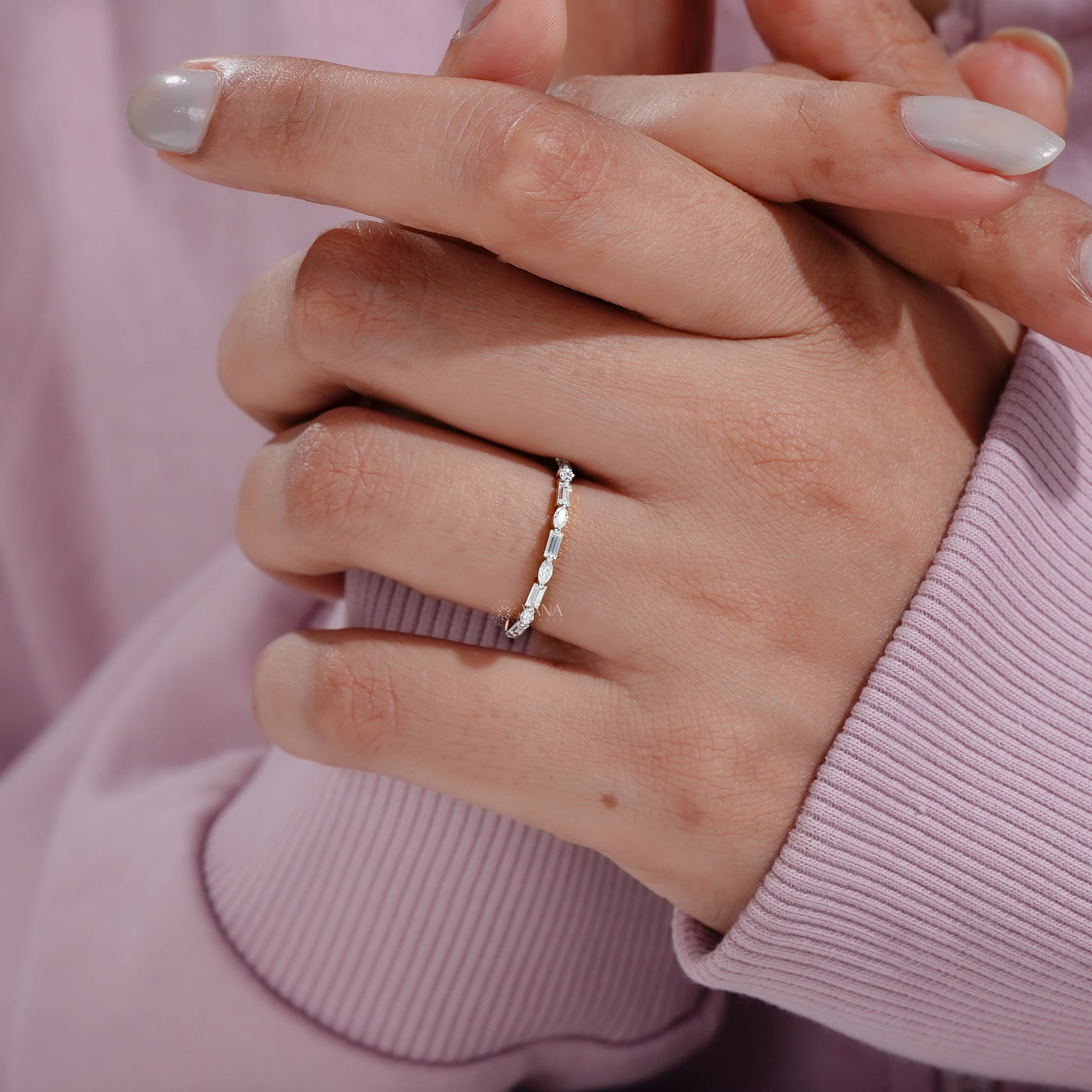 Sustainable diamond eternity band
