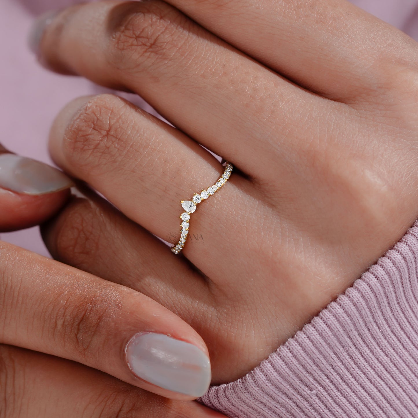 wishbone diamond ring
